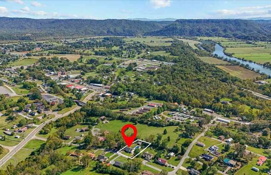 aerial view of neighborhood, property outline, property marker, mountainviews