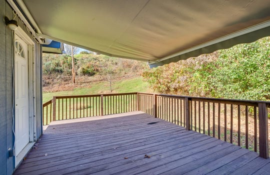 back deck, back door, railing, retractable covering