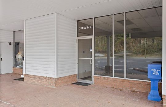 Commercial building, commercial business space for lease, glass door, glass business front