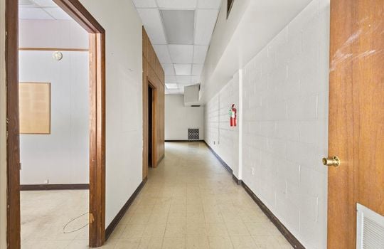 hallway, vinyl flooring, doors