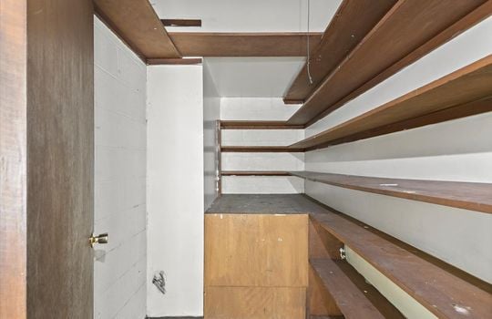 storage closet, built-in shelving