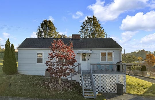 Back of home, back porch, back stairs, back entrance, landscaping