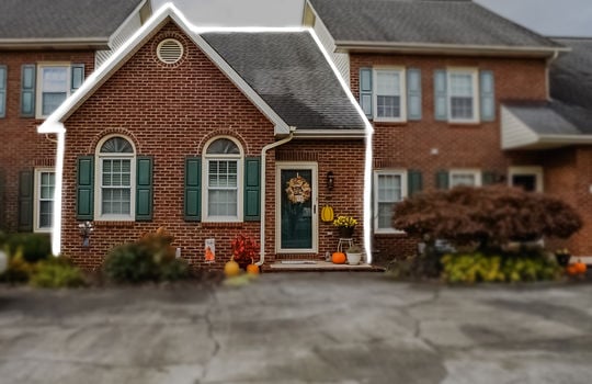 condominium exterior, condo outline, front door, landscaping