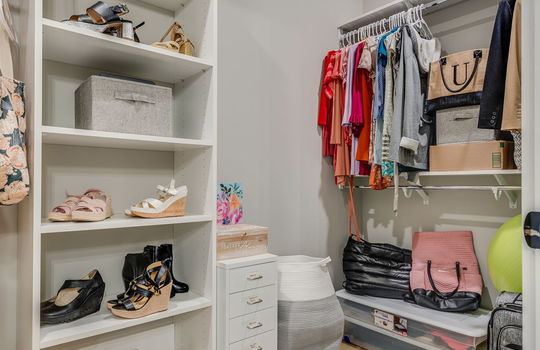 walk in closet, luxury vinyl flooring, shelving
