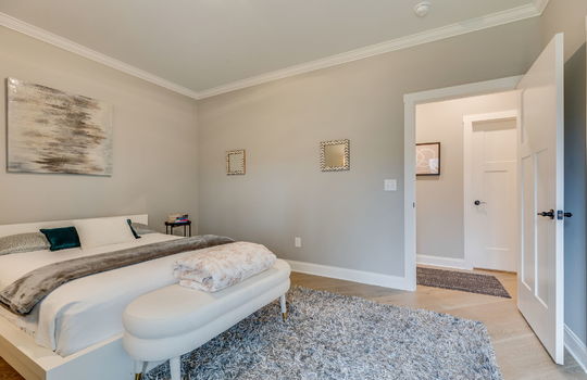 bedroom, luxury vinyl flooring, door