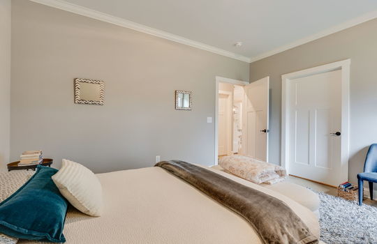 bedroom, closet, luxury vinyl flooring, doorway