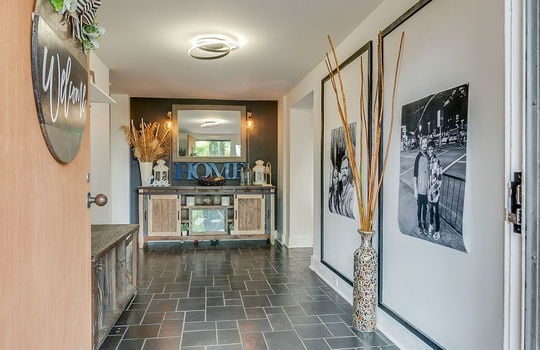 foyer, entryway, tile flooring, front door