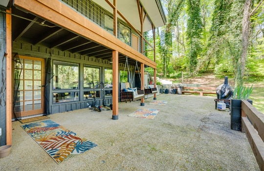 back patio, back deck, back yard, entry door