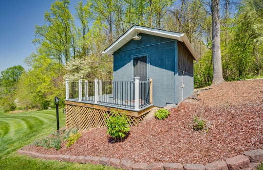 outbuilding, porch, landscaping