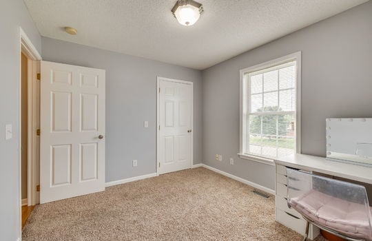 bedroom, carpet, closet door