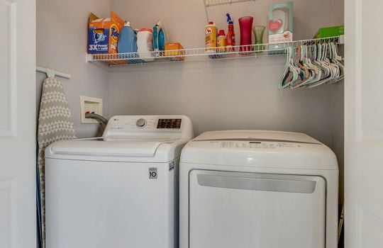 laundry space, wire shelving