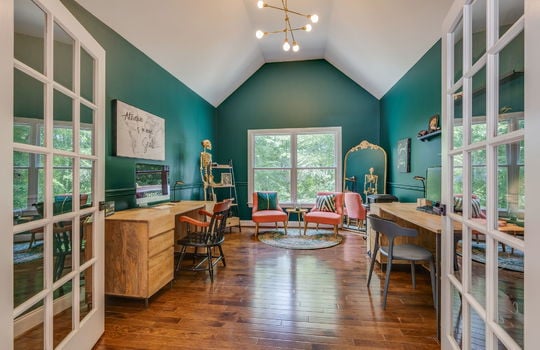 office space, hardwood flooring, window