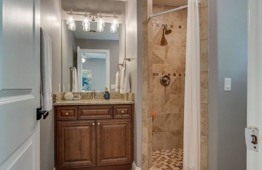 bathroom, sink, tile shower