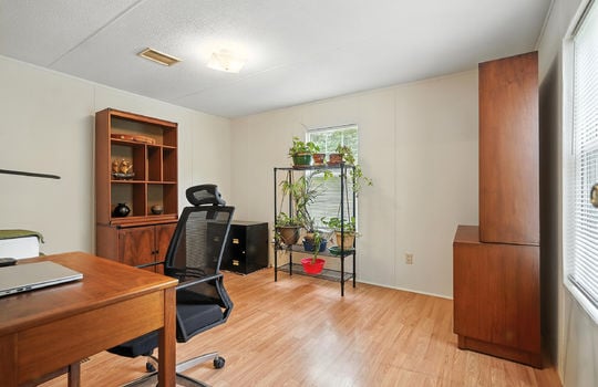 bedroom, laminate flooring, window