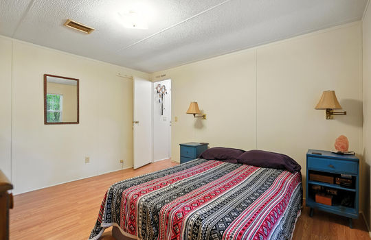 bedroom, laminate flooring, door