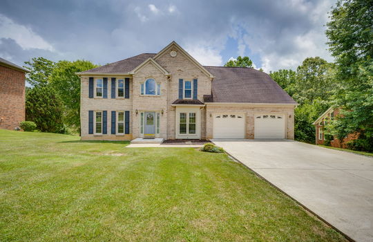 For Lease, Brick Traditional Home, brick exterior, front door, garage, garage doors, concrete driveway, shingle roof, front yard