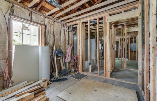 wood framing for room, hallway, bathroom, windows