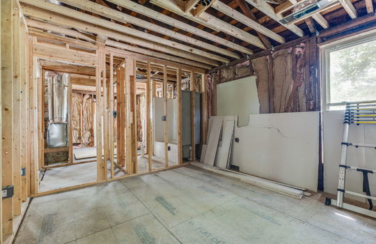 room, wood framing for walls/ceiling, windows, subflooring