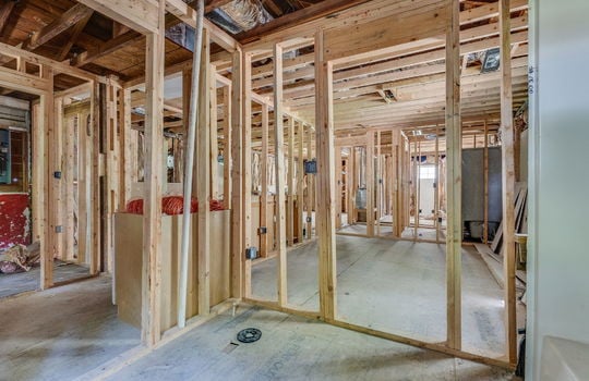 room, wood framing for walls/ceiling, windows, subflooring