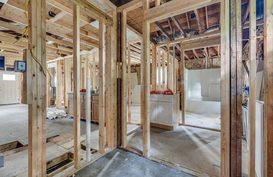 room, wood framing for walls/ceiling, windows, subflooring