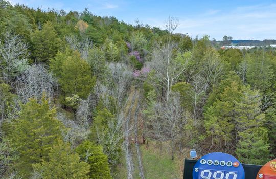 aerial photo, undeveloped land, 48+/- acres, commercial land for sale, trees