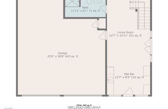 guest home main level floorplan with garage