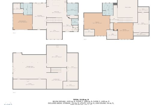Main home all levels floorplans