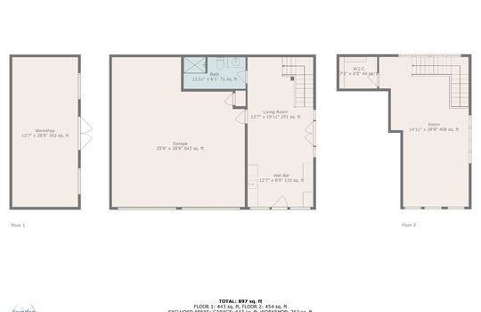 Guest home all levels floorplan