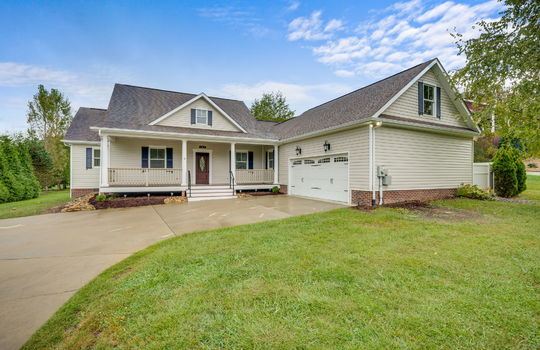 Cape Cod, For Lease, Front yard, driveway, covered front porch, two car garage, vinyl siding, front door