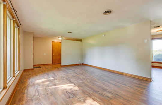 living room, laminate flooring, windows