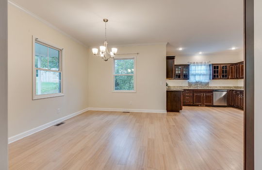 kitchen, eat-in kitchen/dining space, windows, cabinets, granite countertops, dishwasher, sink