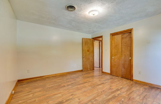 primary bedroom, laminate flooring, closet