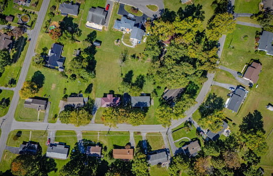 aerial photo of neighborhood, property, road, neighboring homes