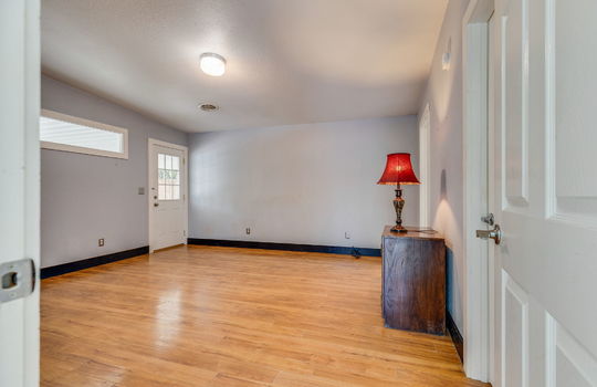 bedroom, laminate flooring, exterior door