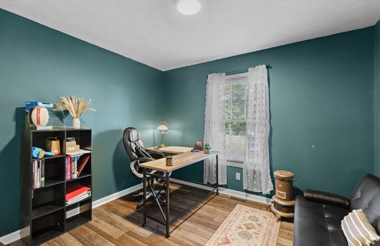 bedroom, laminate flooring, window