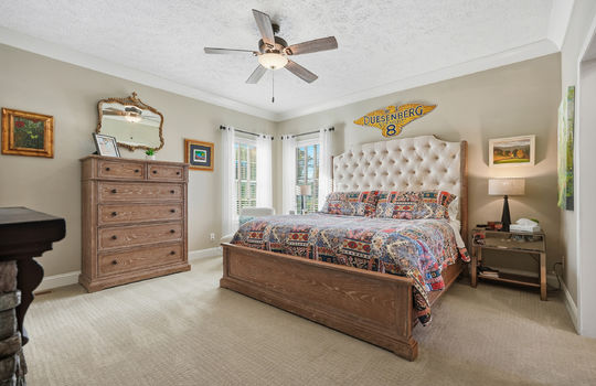 bedroom, carpet, windows, ceiling fan