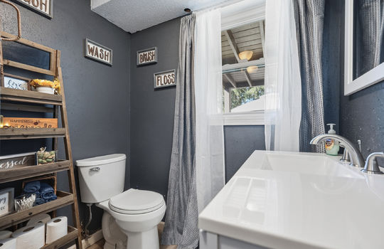 lower level bathroom, toilet, sink