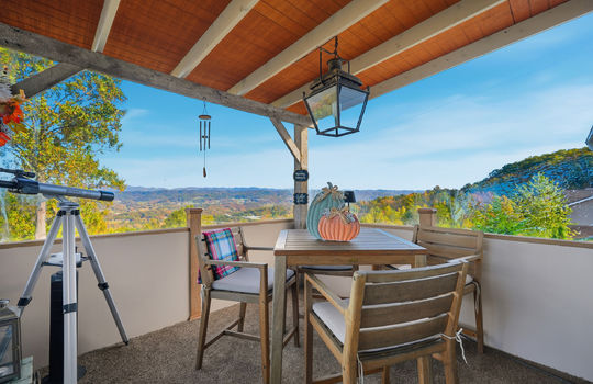 back deck, mountain views