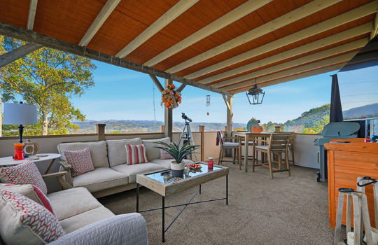 back deck, covered back deck, mountain views