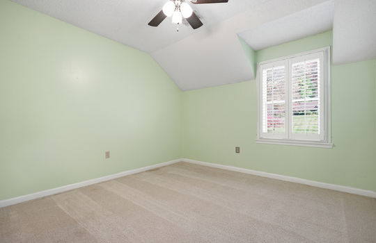 fourth bedroom, upper level bedroom, ceiling fan, window