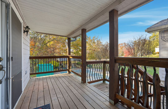 back deck, wood deck, back yard, swimming pool