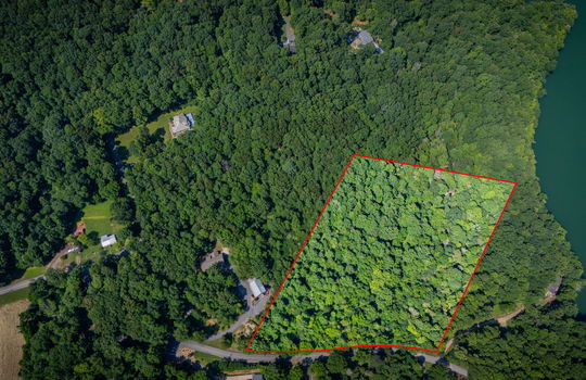 two parcels near boone lake, 5.93 +/- acres, wooded lots, property outline