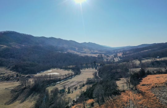 aerial view of mountains nearby
