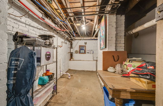 basement, concrete, brick walls