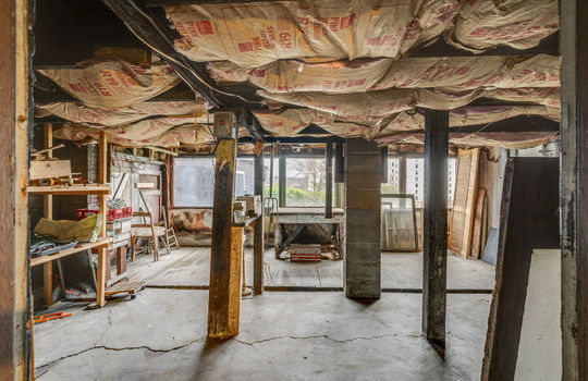 basement, concrete flooring, windows