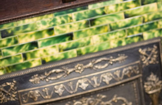 fireplace details, wood details, tile