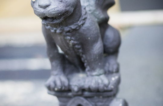 gargoyle statue on steps