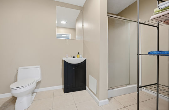 barn bathroom area, shower, toilet, sink