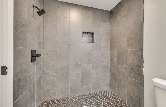 primary bathroom, custom tile shower