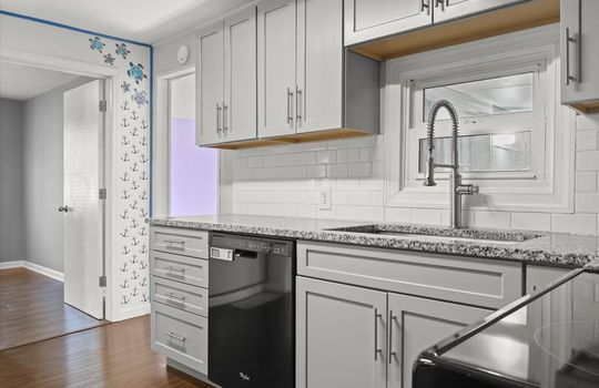 kitchen, cabinets, countertops, granite countertops, dishwasher, sink, range, window